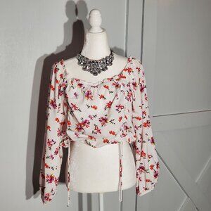 NWT SPEED LIMIT FLORAL BLOUSE SIZE 3X LONG SEEVE POLYESTER